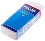 Milan Nata 320 Gomma da cancellare rettangolare - Plastica - Fascia di cartone blu - Confezionata singolarmente - Colore bianco