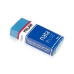 Milan Nata 7024B Gomma da cancellare rettangolare - Plastica - Fascetta di cartone blu - Confezionata singolarmente - Non danneggia la carta - Colore blu