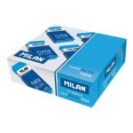 Milan Nata 7024B Gomma da cancellare rettangolare - Plastica - Fascetta di cartone blu - Confezionata singolarmente - Non danneggia la carta - Colore blu - immagine 2