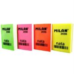 Milan Nata 2036 Gomma da cancellare rettangolare - Plastica - Morbida - Design a libro - Colori fluorescenti assortiti - immagine 2