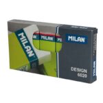 Milan Nata 6020 Gomma da disegno - Rettangolare - Plastica - Fascia di cartone verde - Confezionata singolarmente - Colore bianco - immagine 2