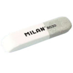 Milan 8030 Gomma da cancellare smussata - Doppio uso - Flessibile - Pan di pane - Gomma - Colore bianco/grigio
