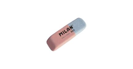 Milan 860 Gomma da cancellare smussata - Doppio uso - Flessibile - Pan di pane - Gomma - Colore rosa/blu