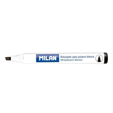 Pennarelli Milan per lavagna bianca con punta smussata - Punta 1 - 4 mm - Inchiostro a base alcolica - Cancellabile a secco - Colore nero