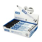 Pennarelli Milan per lavagna bianca con punta smussata - Punta 1 - 4 mm - Inchiostro a base alcolica - Cancellabile a secco - Colore nero - immagine 2