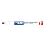 Milan Pennarelli per lavagna bianca con punta smussata - Punta 1 - 4 mm - Inchiostro a base alcolica - Cancellabile a secco - Colore rosso