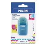 Milan Capsule Afilaborras - Temperamatite e gomma da cancellare - Lama in acciaio al carbonio - Per tutti i tipi di matite - Lama di sicurezza - Colori assortiti