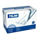 Milan Confezione da 100 gessetti - Rotondi - Senza caseina - Colore bianco - immagine 2