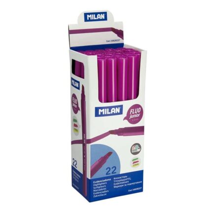 Milan Junior Pennarello fluorescente - Punta smussata 1 - 4 mm - Colore rosa