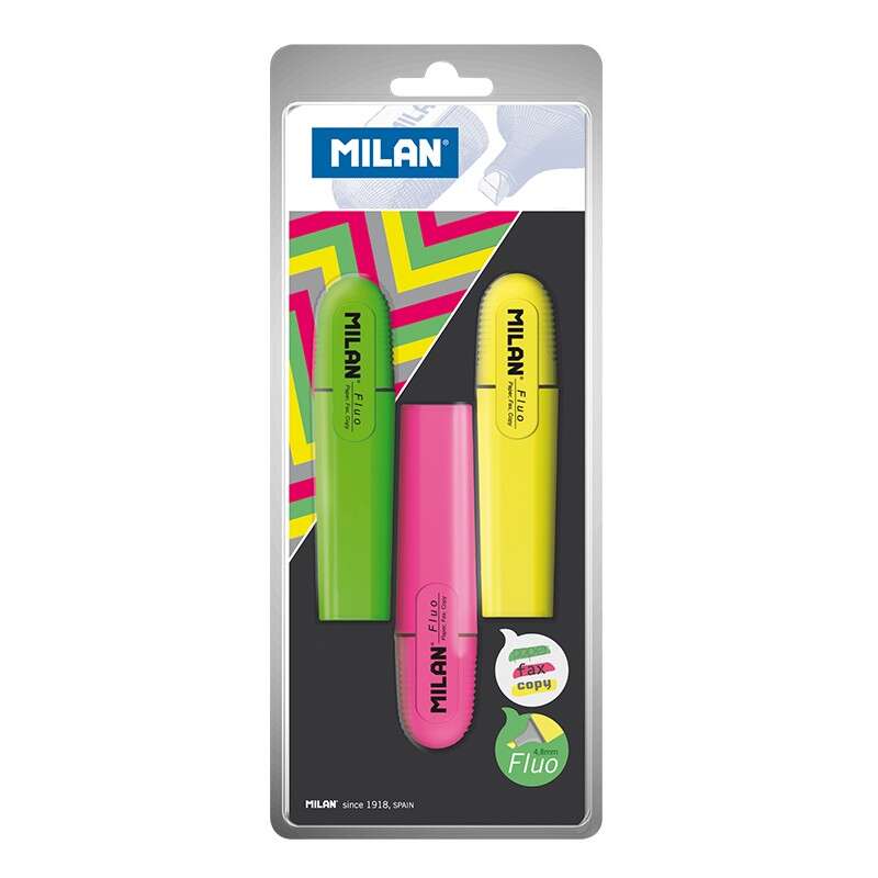 Milan Confezione da 3 pennarelli fluorescenti - Punta smussata 1 - 4