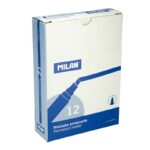 Milan Pennarello permanente a punta smussata - Punta 1 - 4 mm - Inchiostro a base di alcool - Colore blu