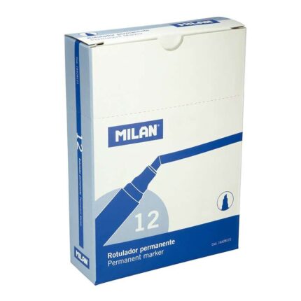 Milan Pennarello permanente a punta smussata - Punta 1 - 4 mm - Inchiostro a base di alcool - Colore blu