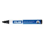 Milan Pennarello permanente con punta smussata - Punta 1 - 4 mm - Inchiostro a base alcolica - Colore nero