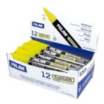 Milan Fluoglass Pennarello per superfici lisce - Punta smussata - Tratto da 2 a 4 mm - Inchiostro a base d'acqua - Facilmente cancellabile - Colore giallo - immagine 2
