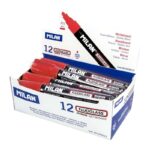 Milan Fluoglass Pennarello per superfici lisce (non porose) - Punta smussata - Tratto da 2 a 4 mm - Inchiostro a base d'acqua - Facile da cancellare - Colore rosso - immagine 2