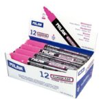 Milan Fluoglass Pennarello per superfici lisce - Punta smussata - Tratto da 2 a 4 mm - Inchiostro a base d'acqua - Facile da cancellare - Colore rosa - immagine 2