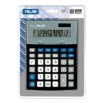 Calcolatrici Milan a 12 cifre - 3 tasti di memoria - Funzione imposte - Calcolo dei margini - Tasto di correzione dell'inserimento dati - Colore nero