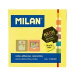 Milan Blocco da 400 foglietti adesivi neon - Rimovibili - 76 mm x 76 mm - Colori assortiti