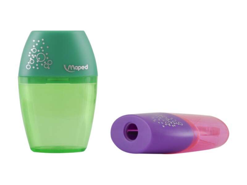 Maped Shaker Temperamatite a 1 foro con contenitore di grande capacità - Forma ergonomica - Colori assortiti Maped Shaker Temperamatite a 1 foro con contenitore di grande capacità - Forma ergonomica - Colori assortiti