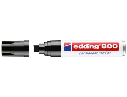 Edding 800 Pennarello permanente - Punta smussata - Tratto tra 4 e 12 mm. - Ricaricabile - Asciugatura istantanea - Colore nero