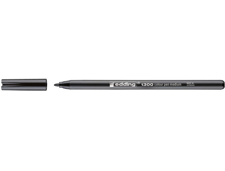 Edding 1300 Pennarello - Punta tonda - Tratto 2 mm. - Inchiostro a base d'acqua - Colore nero