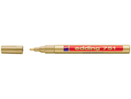 Edding 751 Pennarello permanente - Punta tonda - Tratto tra 1 e 2 mm. - Inchiostro opaco - Asciugatura rapida - Colore oro
