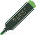 Faber-Castell Pennarello fluorescente Textliner 48 - Punta smussata - Tratto tra 1,2 mm e 5 mm - Inchiostro a base d'acqua - Colore verde - immagine 3