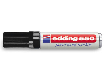 Edding 550 Pennarello indelebile - Punta tonda - Tratto tra 3 e 4 mm. - Ricaricabile - Asciugatura rapida - Colore nero