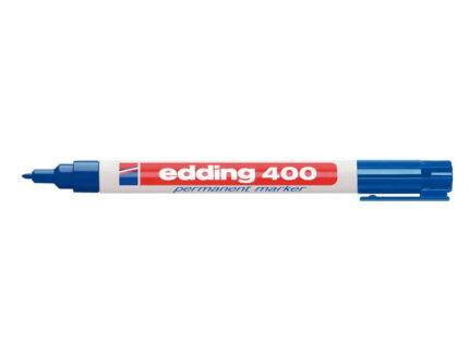 Edding 400 Pennarello permanente - Punta tonda - Tratto 1 mm. - Ricaricabile - Asciugatura rapida - Colore blu