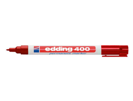 Edding 400 Pennarello permanente - Punta tonda - Tratto 1 mm. - Ricaricabile - Asciugatura rapida - Colore rosso