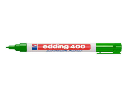 Edding 400 Pennarello permanente - Punta tonda - Tratto 1 mm. - Ricaricabile - Asciugatura rapida - Colore verde