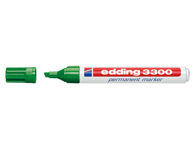 Edding 3300 Pennarello indelebile - Punta smussata - Tratto da 1 a 5 mm. - Inchiostro quasi inodore - Asciugatura rapida - Colore verde