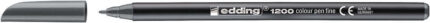 Edding 1200 Pennarello - Punta tonda - Tratto 1 mm - Inchiostro a base d'acqua - Colore Grigio