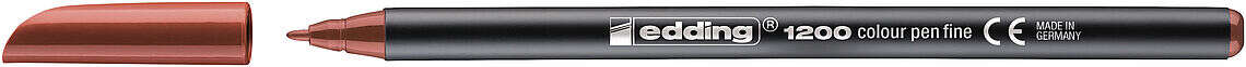 Edding 1200 Pennarello - Punta tonda - Tratto 1 mm - Inchiostro a base d'acqua - Colore marrone