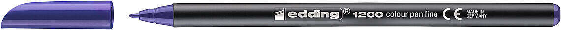 Edding 1200 Pennarello - Punta tonda - Tratto 1 mm - Inchiostro a base d'acqua - Colore viola