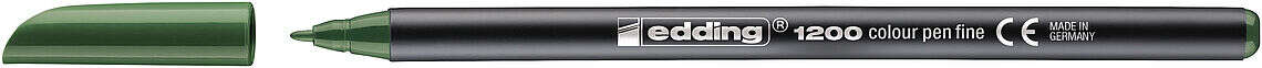 Edding 1200 Pennarello - Punta tonda - Tratto 1 mm - Inchiostro a base d'acqua - Colore verde oliva