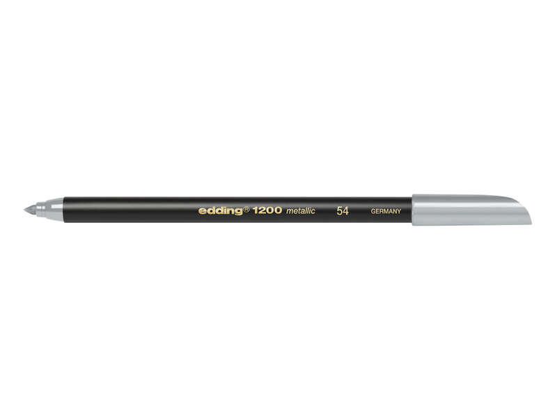 Edding 1200 Pennarello - Punta tonda - Tratto 1 mm - Inchiostro a base d'acqua - Colore argento