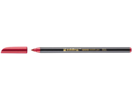 Pennarello Edding 1200 - Punta tonda - Tratto 1 mm - Inchiostro a base d'acqua - Colore rosso metallizzato