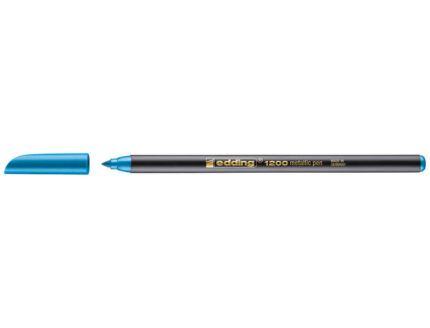 Pennarello Edding 1200 - Punta tonda - Tratto 1 mm - Inchiostro a base d'acqua - Colore blu metallizzato
