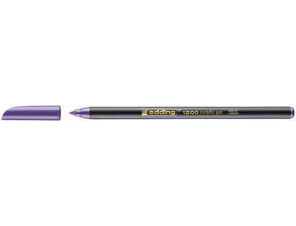 Pennarello Edding 1200 - Punta tonda - Tratto 1 mm - Inchiostro a base d'acqua - Colore viola metallizzato