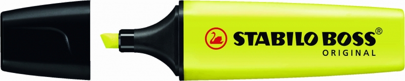 Stabilo Boss 70 Pennarello fluorescente - Tratto da 2 a 5 mm - Ricaricabile - Inchiostro a base d'acqua - Colore giallo fluorescente