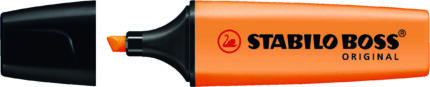 Stabilo Boss 70 Pennarello fluorescente - Tratto da 2 a 5 mm - Ricaricabile - Inchiostro a base d'acqua - Colore arancione fluorescente