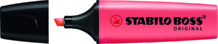 Stabilo Boss 70 Pennarello fluorescente - Tratto da 2 a 5 mm - Ricaricabile - Inchiostro a base d'acqua - Colore rosso fluorescente