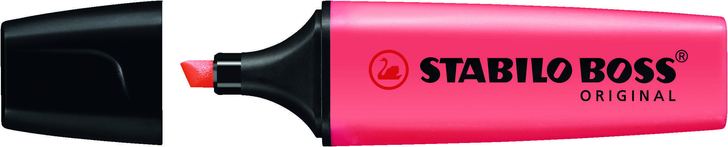 Stabilo Boss 70 Pennarello fluorescente - Tratto da 2 a 5 mm - Ricaricabile - Inchiostro a base d'acqua - Colore rosso fluorescente