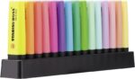 Stabilo Boss 70 Confezione da 15 pennarelli fluorescenti da scrivania - Pratica base da scrivania - Tratto da 2 a 5 mm - Ricaricabile - Inchiostro a base d'acqua - Colori 9 fluo + 6 pastello - immagine 2
