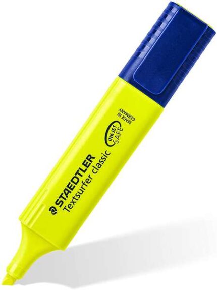 Staedtler Textsurfer Classic 364 Evidenziatore fluorescente - Punta smussata - Tratto da 1 a 5 mm - Inchiostro a base d'acqua - Colore giallo