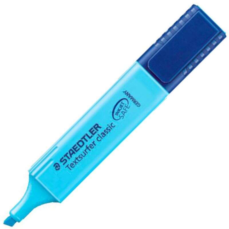 Staedtler Textsurfer Classic 364 Evidenziatore fluorescente - Punta smussata - Tratto da 1 a 5 mm - Inchiostro a base d'acqua - Colore blu