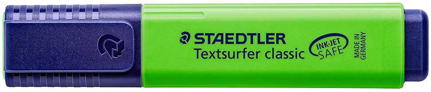 Staedtler Textsurfer Classic 364 Evidenziatore fluorescente - Punta smussata - Tratto da 1 a 5 mm - Inchiostro a base d'acqua - Colore verde