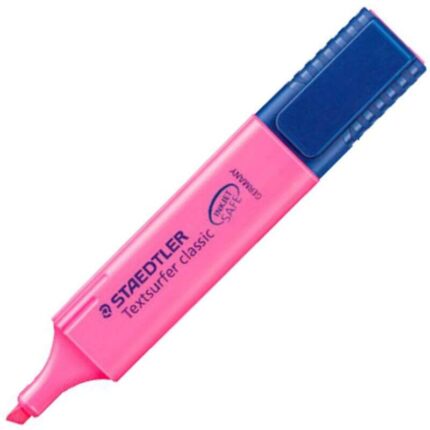 Staedtler Textsurfer Classic 364 Evidenziatore fluorescente - Punta smussata - Tratto da 1 a 5 mm - Inchiostro a base d'acqua - Colore rosa