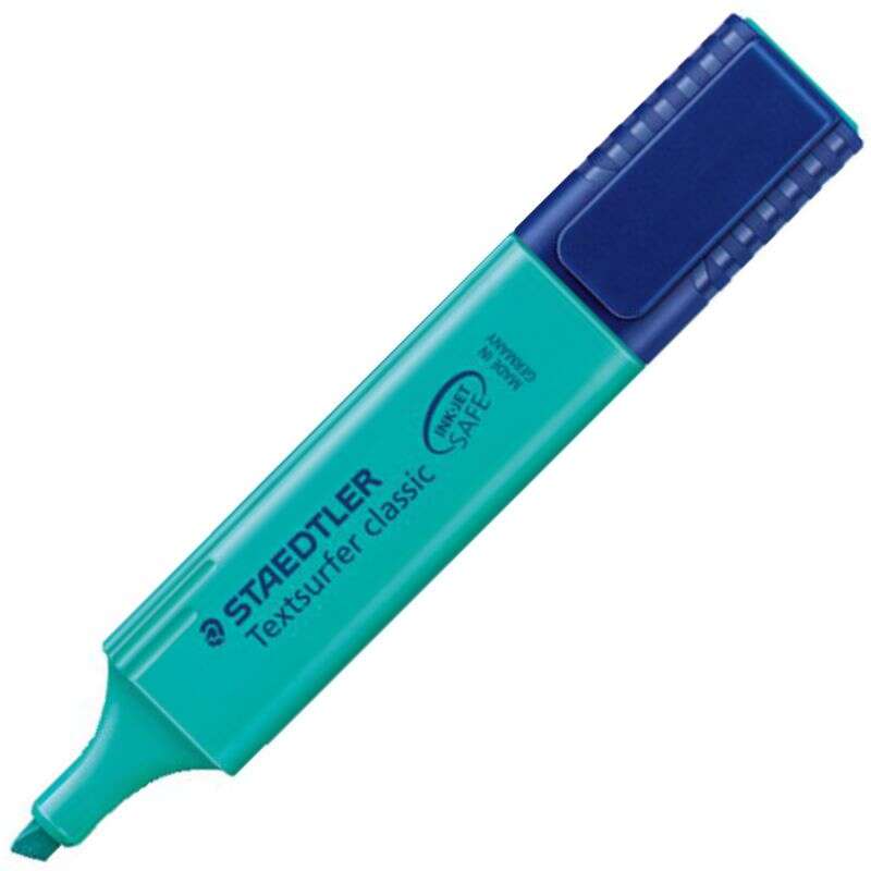 Staedtler Textsurfer Classic 364 Pennarello fluorescente - Punta smussata - Tratto da 1 a 5 mm - Inchiostro a base d'acqua - Colore turchese
